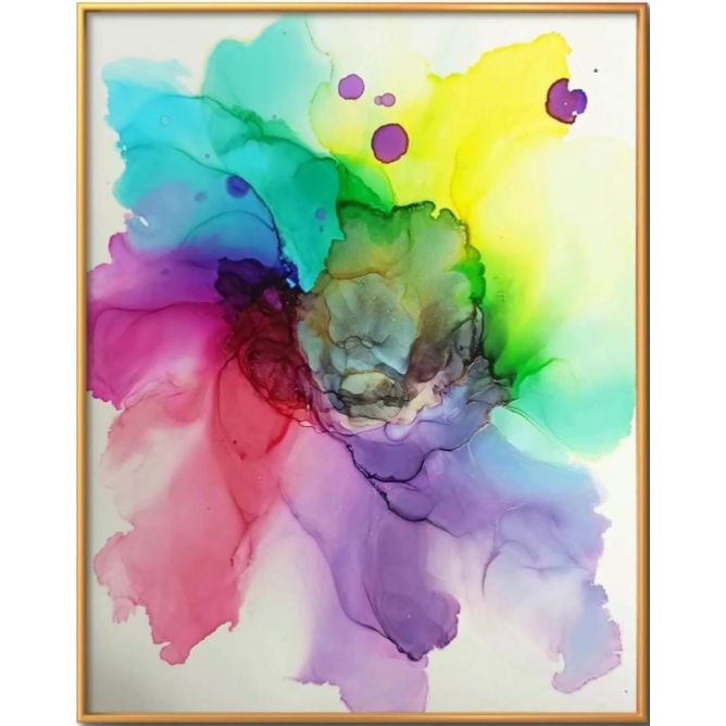 Obra Big Bang con tinta al alcohol