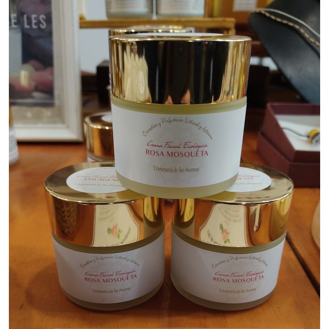 Crema artesanal de gama alta 100% natural y ecológica de rosa mosqueta con colágeno