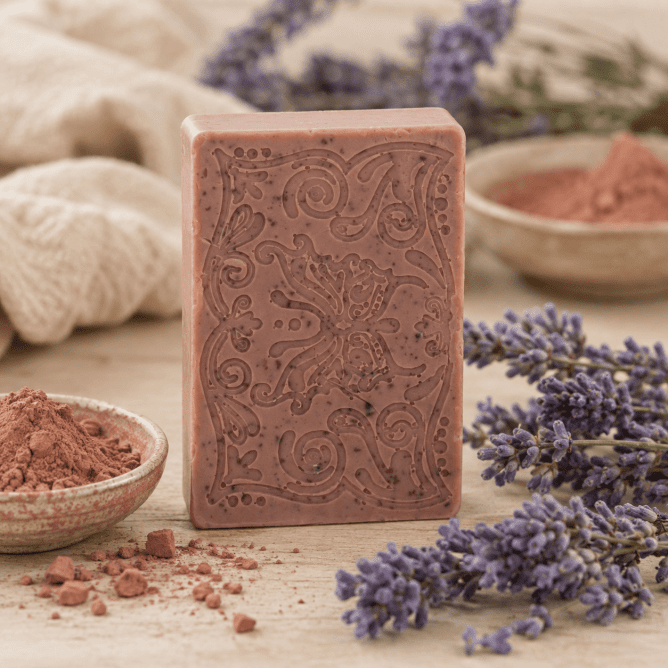 Savon de Glycérine avec Argile Rouge et Lavande 3