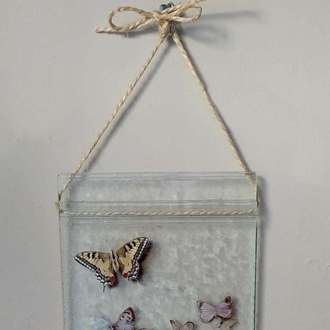 BUTTERFLIES - Handmade glass painting