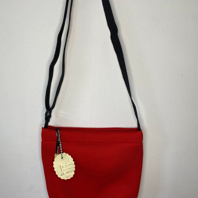 Handmade 3D Plain Fabric Bag - Intense Red