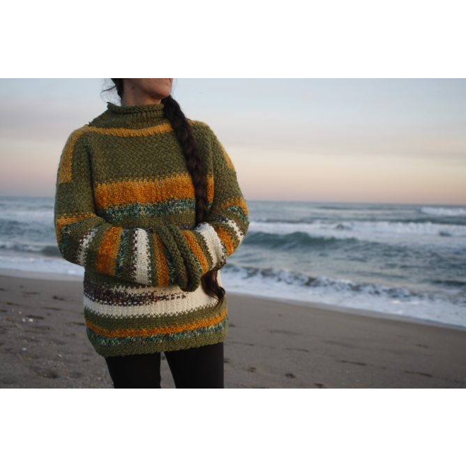 Jersey de lana Merino, moda sostenible, hecho a mano, textiles naturales, estilo casual, bienestar y confort