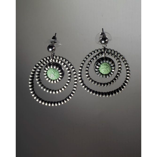 Earrings with zipper hoops and lava 4