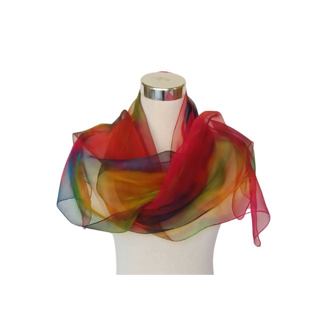 Chal de seda de gasa colorido de alta calidad / Regalo liviano para el Día de la Madre