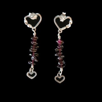Pendientes Cor con granates