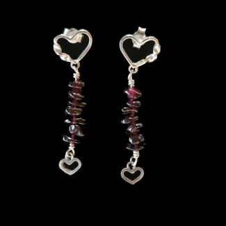 Pendientes Cor con granates