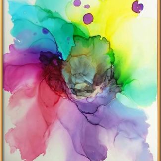 Obra Big Bang con tinta al alcohol