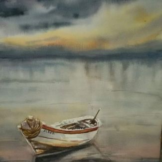 Amaneciendo en el mar