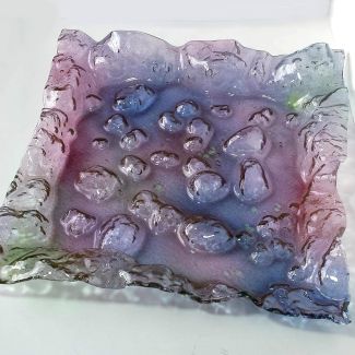 IRIS - Plateau en verre fait main, pièce unique