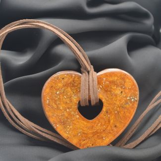 Handmade Open Heart Pendant, Orgonite