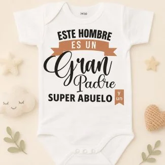 Handmade Bodysuit 'Great Dad and Super Grandpa'