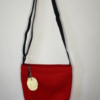 Handmade 3D Plain Fabric Bag - Intense Red
