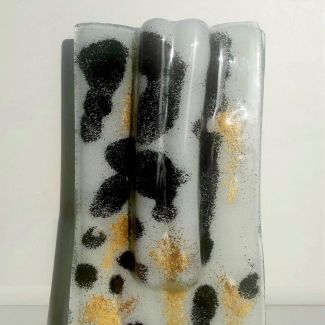 Vase tigre fait main - Verre peint à la main