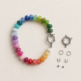 Kit para crear una pulsera de minerales (PLATEADO)
