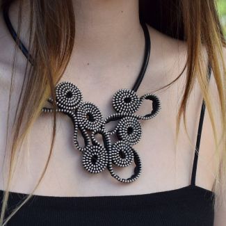 Collar cremalleras  diseño original 4