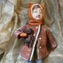 Handmade Doll with Vintage Bear