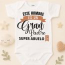 Body feito à mão com a frase "Ótimo Pai e Super Avô"