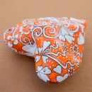 Coração Curativo Artesanal de Cerâmica com Intenção, Laranja
