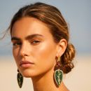 Pendientes en fibras naturales modelo Platanera