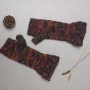 Mitones largos acabados en trenza 100% lana merino de España