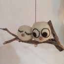 Pareja de búhos  de la suerte Adorno de fieltro Decoración con lana hecho a mano