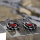 Pendientes de forma de aro originales de cremallera