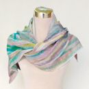 Bufanda de seda pintada a mano, chal abstracto multicolor largo para esposa, bufanda de moda, envoltura de alta calidad, 18x72 pulgadas