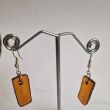 Handmade Backlight Earrings in Amber Glass 3