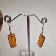 Handmade Backlight Earrings in Amber Glass