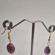Handmade Lavender Earrings with Natural Amethyst 3