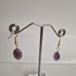 Handmade Lavender Earrings with Natural Amethyst