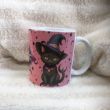 Handmade Witch Mug with Black Cat 3