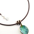 Handmade Branch Pendant in Bronze with Green Pigment