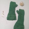 Long mittens with braided trim, 100% merino wool from Spain