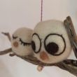 Pair of Lucky Owls Felt Ornament Handmade Wool Decoration 3