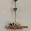 Pair of Lucky Owls Felt Ornament Handmade Wool Decoration 6