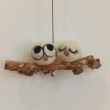 Pair of Lucky Owls Felt Ornament Handmade Wool Decoration 7