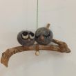 Pareja de búhos  de la suerte Adorno de fieltro Decoración con lana hecho a mano 8