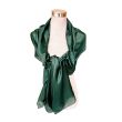 Hand-painted emerald green silk scarf