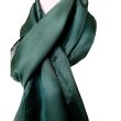 Hand-painted emerald green silk scarf