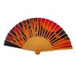 Silk fan with golden flame – Hand-painted folding fan in black