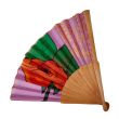 Handmade lilac silk folding fan