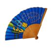 Handmade Spanish silk fan – Tropical lemon leaf design 6