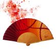 Sunset Gradient Silk Fan – Handmade Red and Orange Folding Fan – Luxury Spanish Artisan Accessory