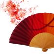 Sunset Gradient Silk Fan – Handmade Red and Orange Folding Fan – Luxury Spanish Artisan Accessory 2