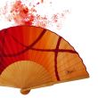 Sunset Gradient Silk Fan – Handmade Red and Orange Folding Fan – Luxury Spanish Artisan Accessory 3