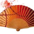 Sunset Gradient Silk Fan – Handmade Red and Orange Folding Fan – Luxury Spanish Artisan Accessory 5
