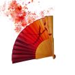 Sunset Gradient Silk Fan – Handmade Red and Orange Folding Fan – Luxury Spanish Artisan Accessory 6