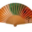 Hand-painted silk fan – Spanish folding fan in terracotta and gradient green tones with gift box 6
