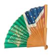 Abanico de seda pintado a mano en verde y azul / Abanico plegable geométrico y floral / Regalo artesanal español de lujo 5